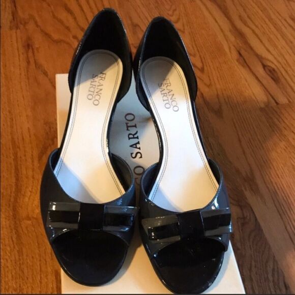Franco Sarto Size 8.5  Peep-Toe Heels Black/Grey - Picture 6 of 7